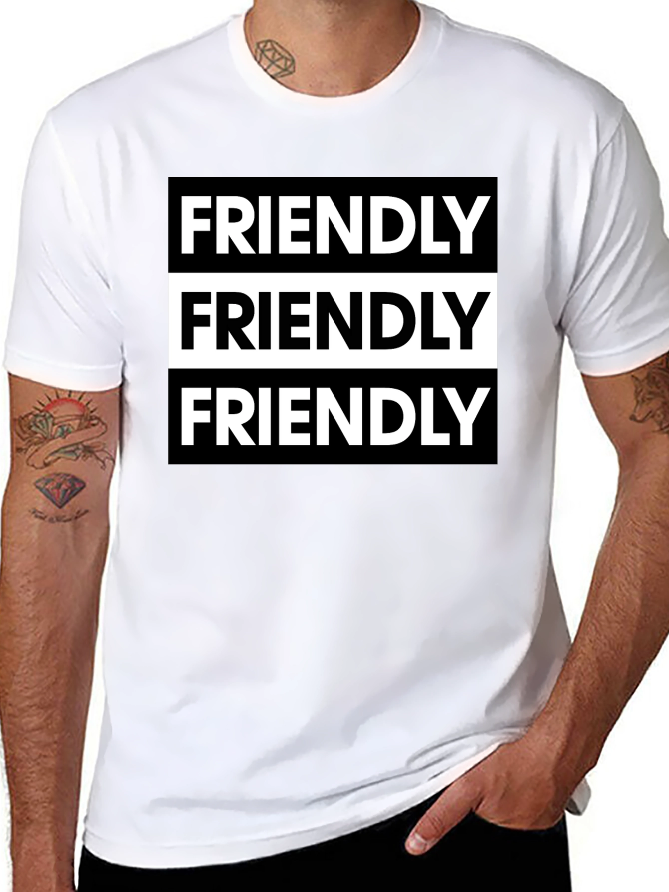 Friendly Graphic Tee - Modern Black T-Shirt