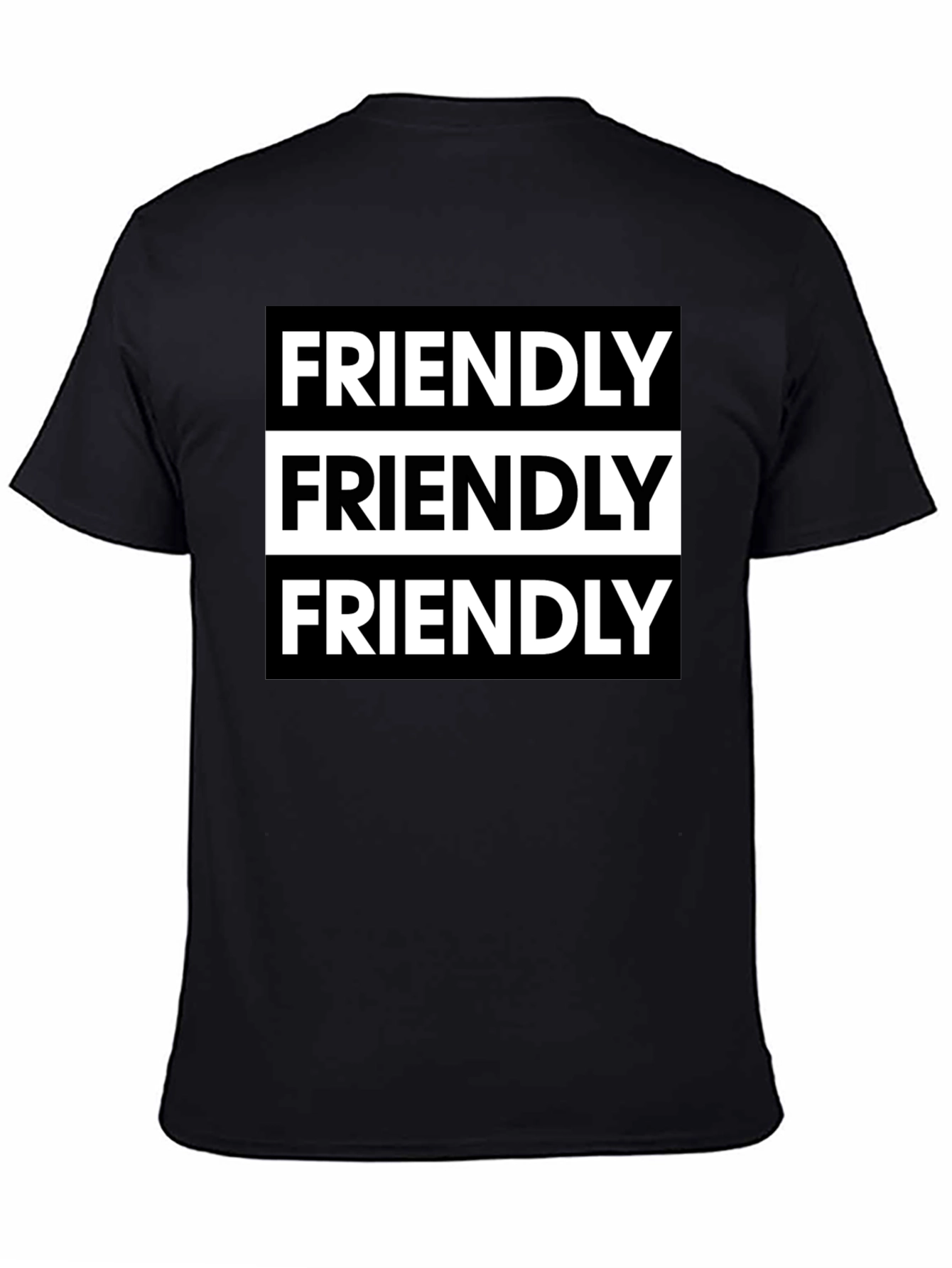 Friendly Graphic Tee - Modern Black T-Shirt