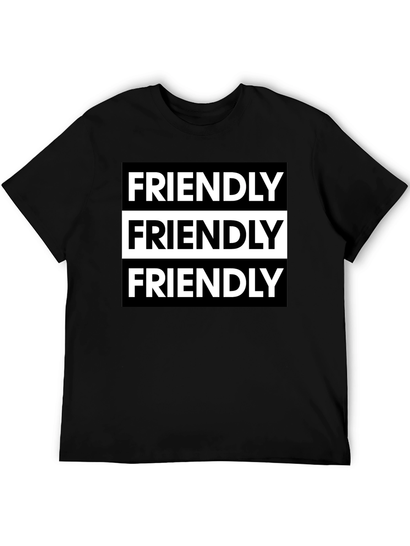 Friendly Graphic Tee - Modern Black T-Shirt