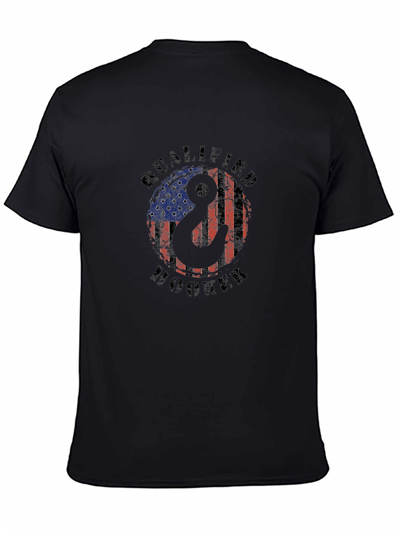 Qualified Hooker T-Shirt Patriotic Fishing American Flag