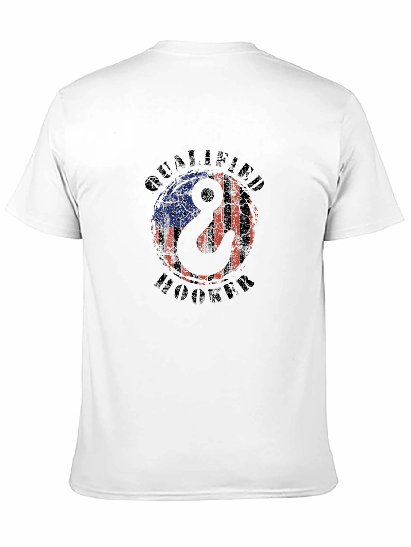 Qualified Hooker T-Shirt Patriotic Fishing American Flag