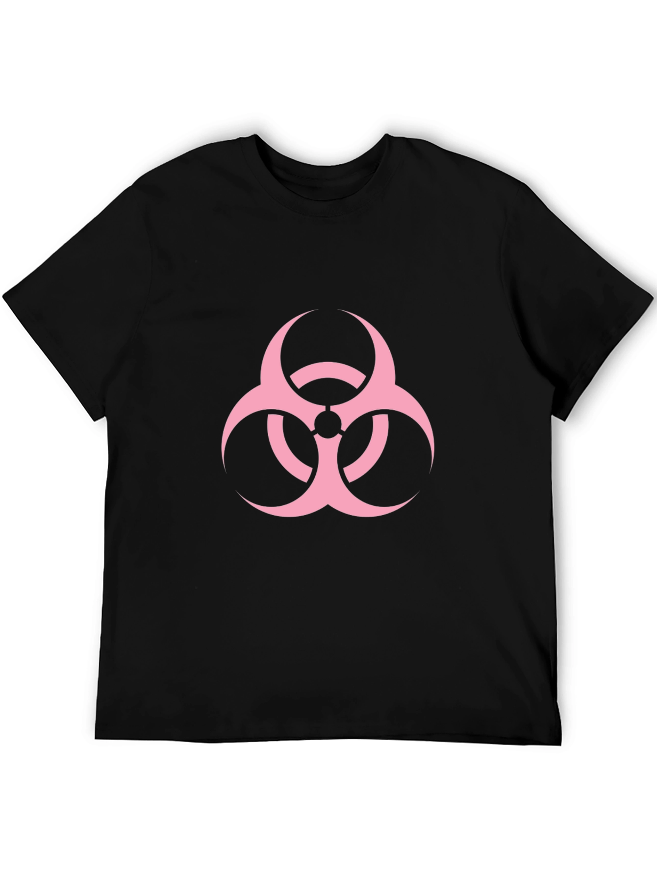 Biohazard Pink Graphic T-Shirt - Black Cotton Casual Tee