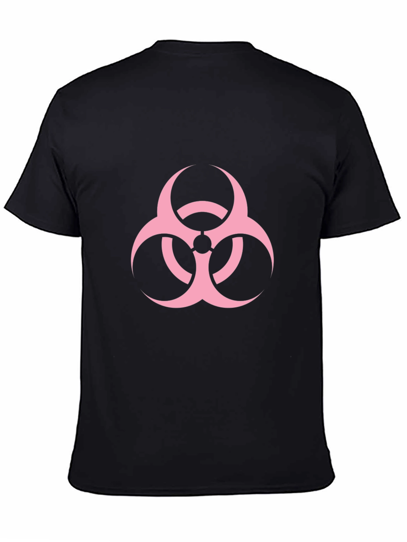 Biohazard Pink Graphic T-Shirt - Black Cotton Casual Tee