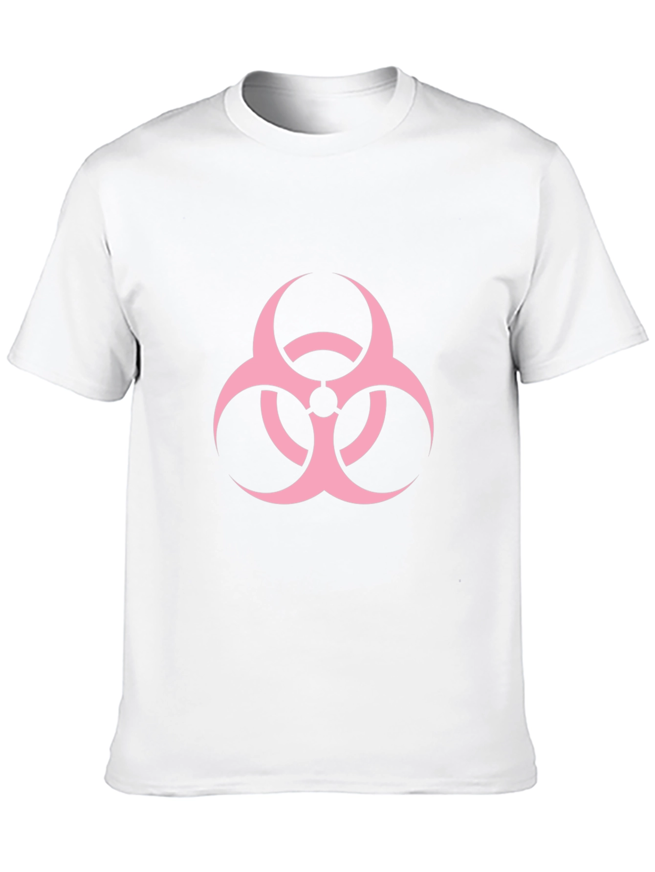 Biohazard Pink Graphic T-Shirt - Black Cotton Casual Tee