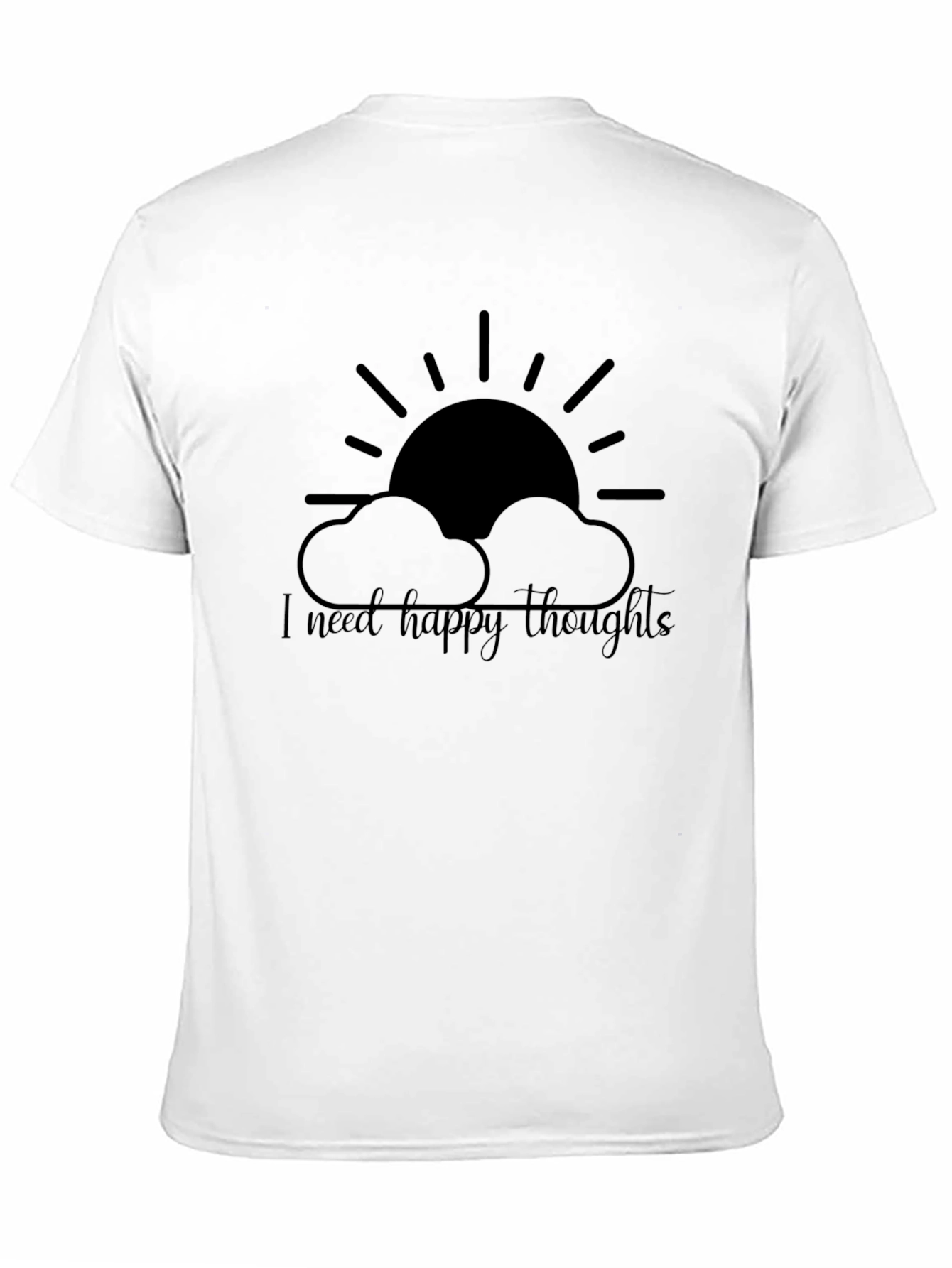 Happy Thoughts Graphic Tee - Black Cotton T-Shirt