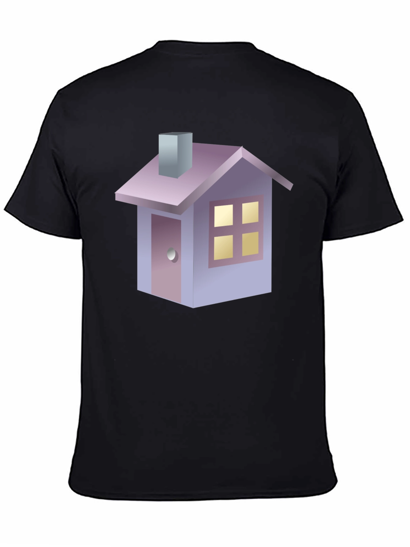 Cute House Graphic T-Shirt - Black Cotton Tee