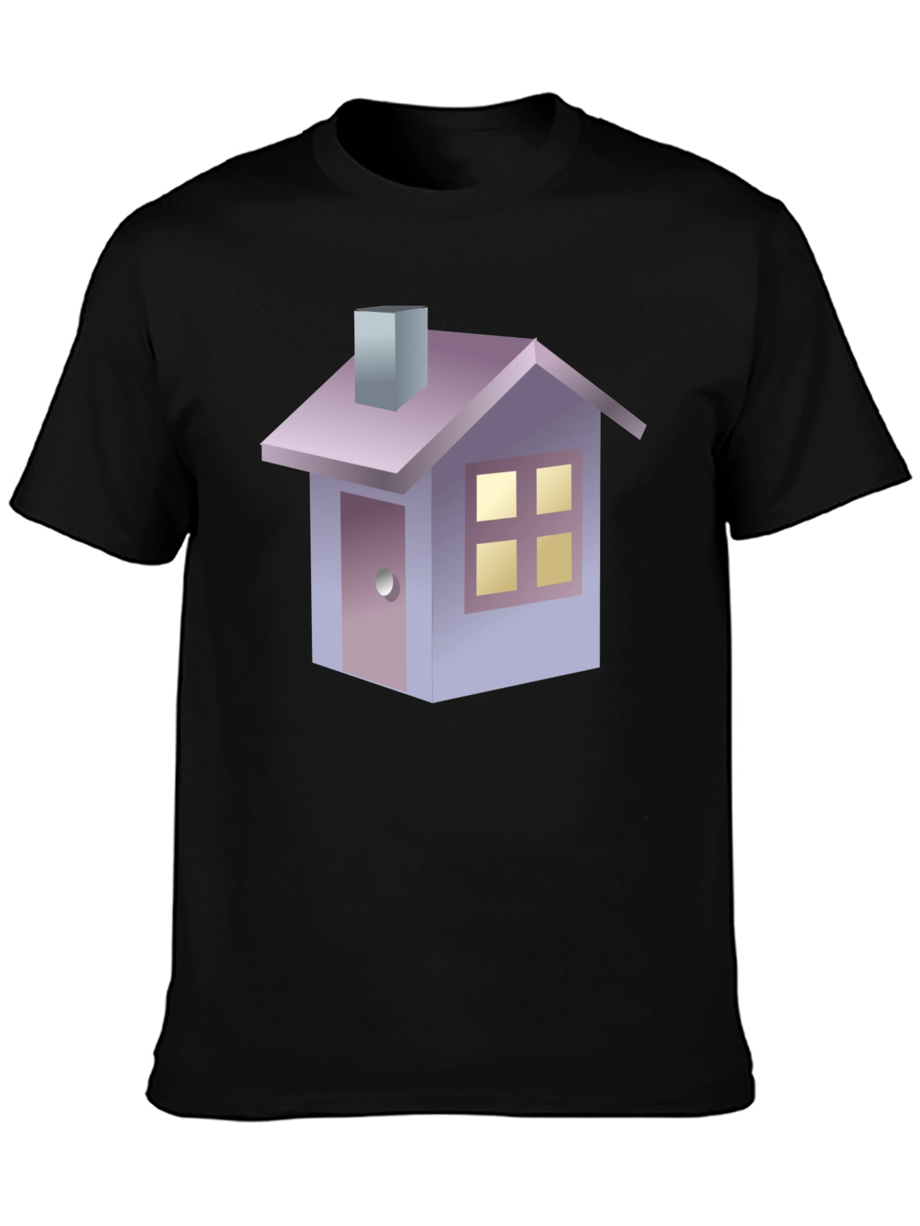 Cute House Graphic T-Shirt - Black Cotton Tee
