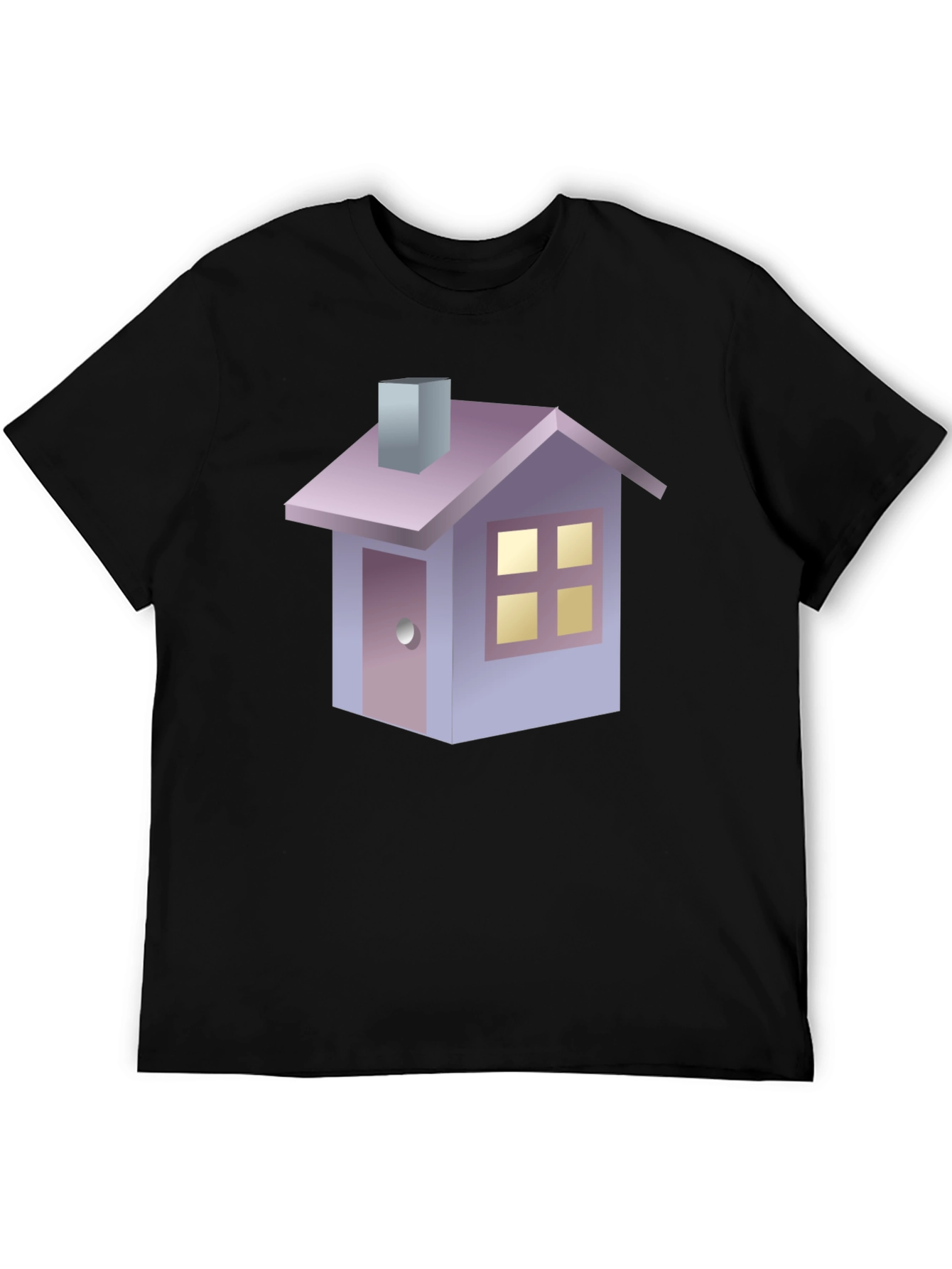 Cute House Graphic T-Shirt - Black Cotton Tee