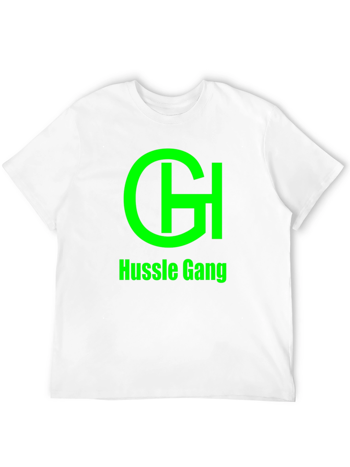 Hussle Gang Black T-Shirt - Green Graphic Print