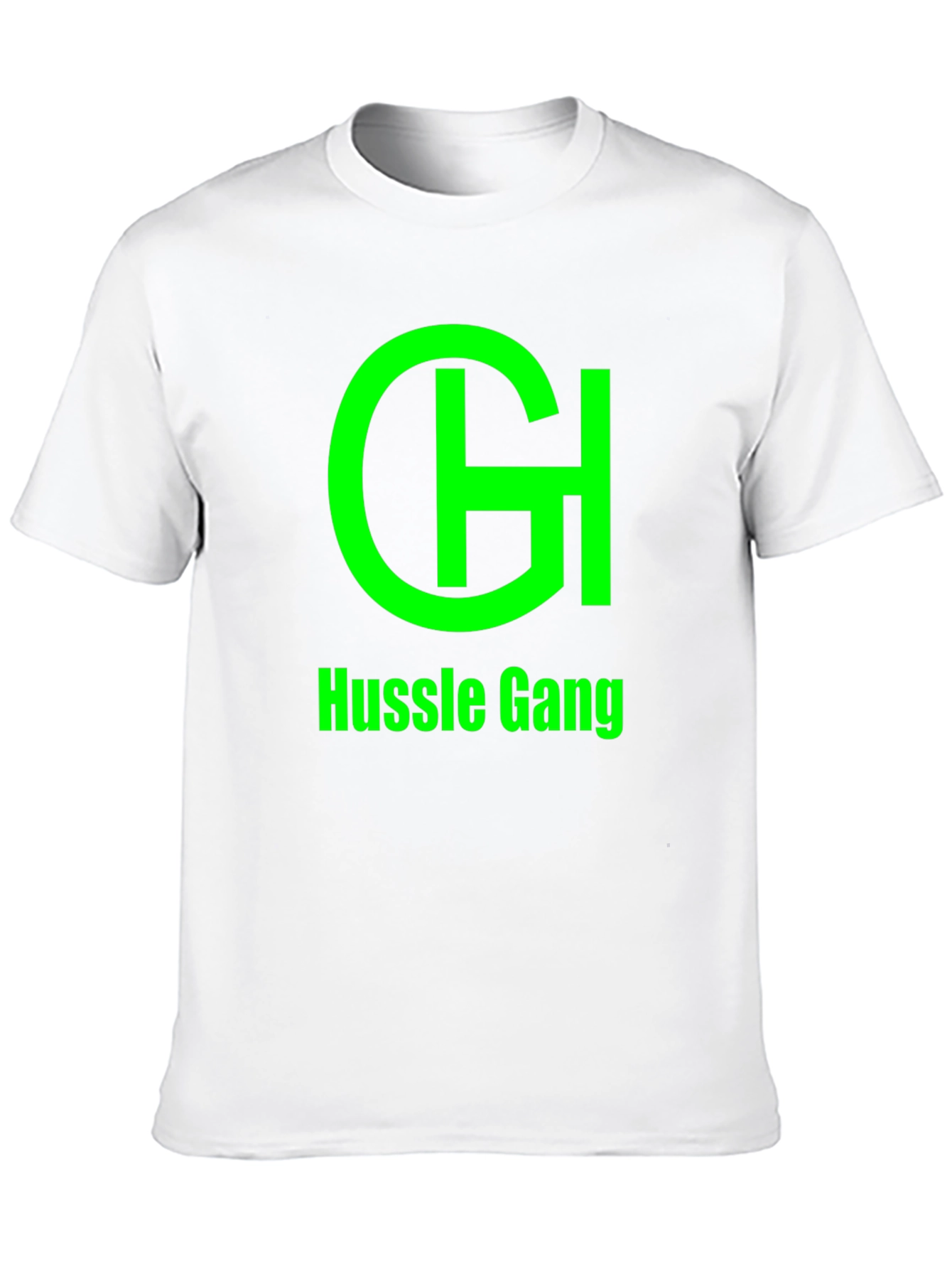 Hussle Gang Black T-Shirt - Green Graphic Print