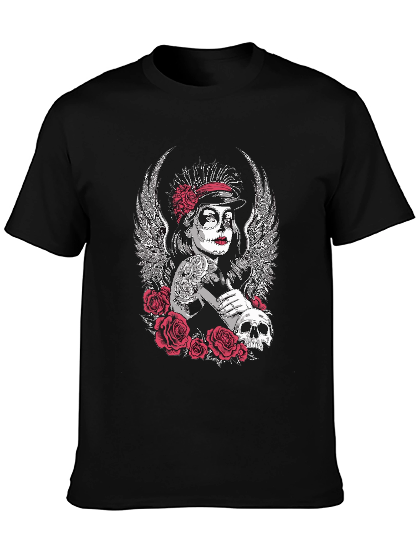 Day of the Dead Sugar Skull Wings Graphic Tee