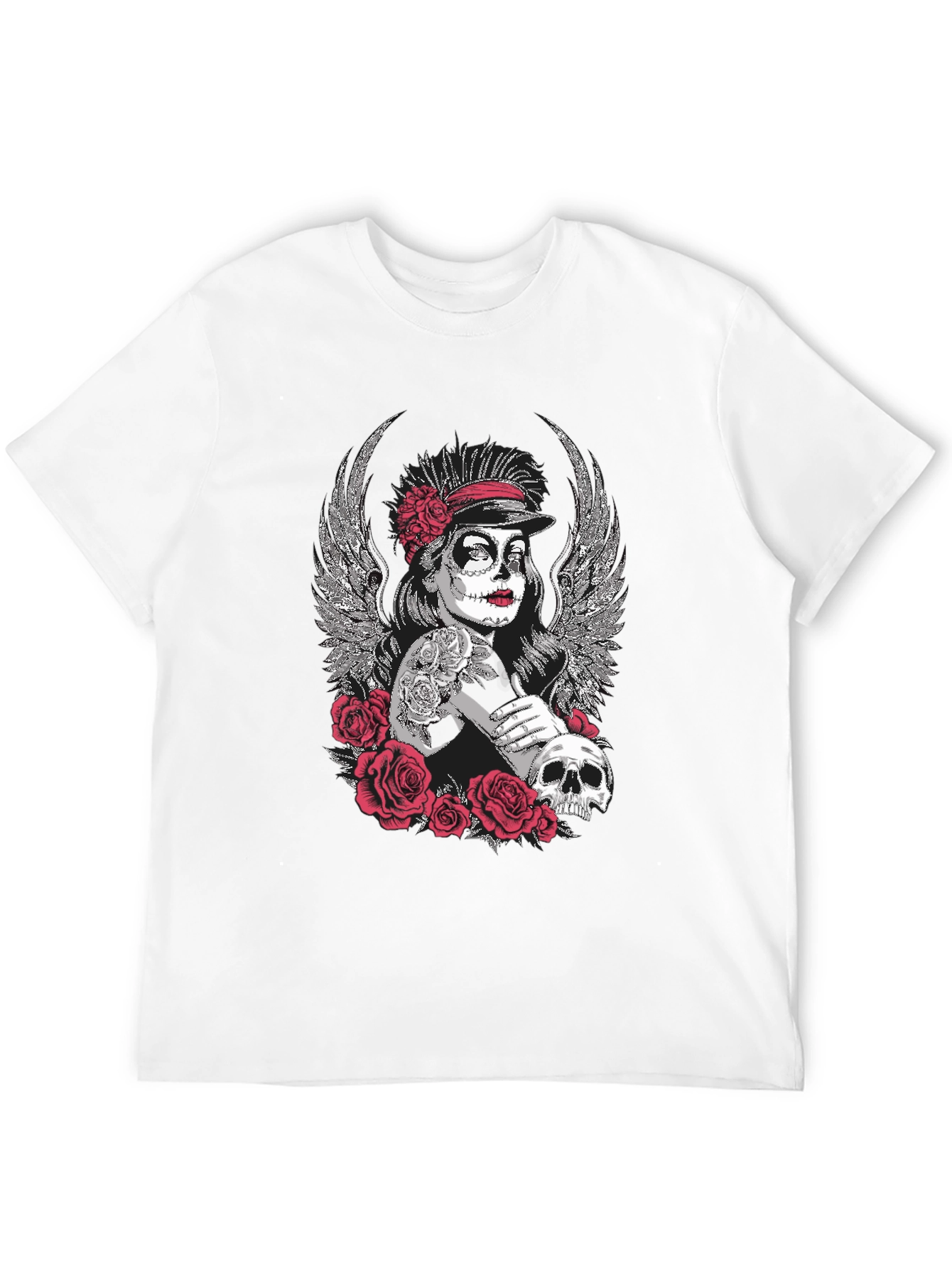 Day of the Dead Sugar Skull Wings Graphic Tee