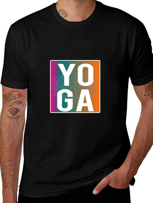 Yoga Graphic T-Shirt for Men - Black Cotton Tee