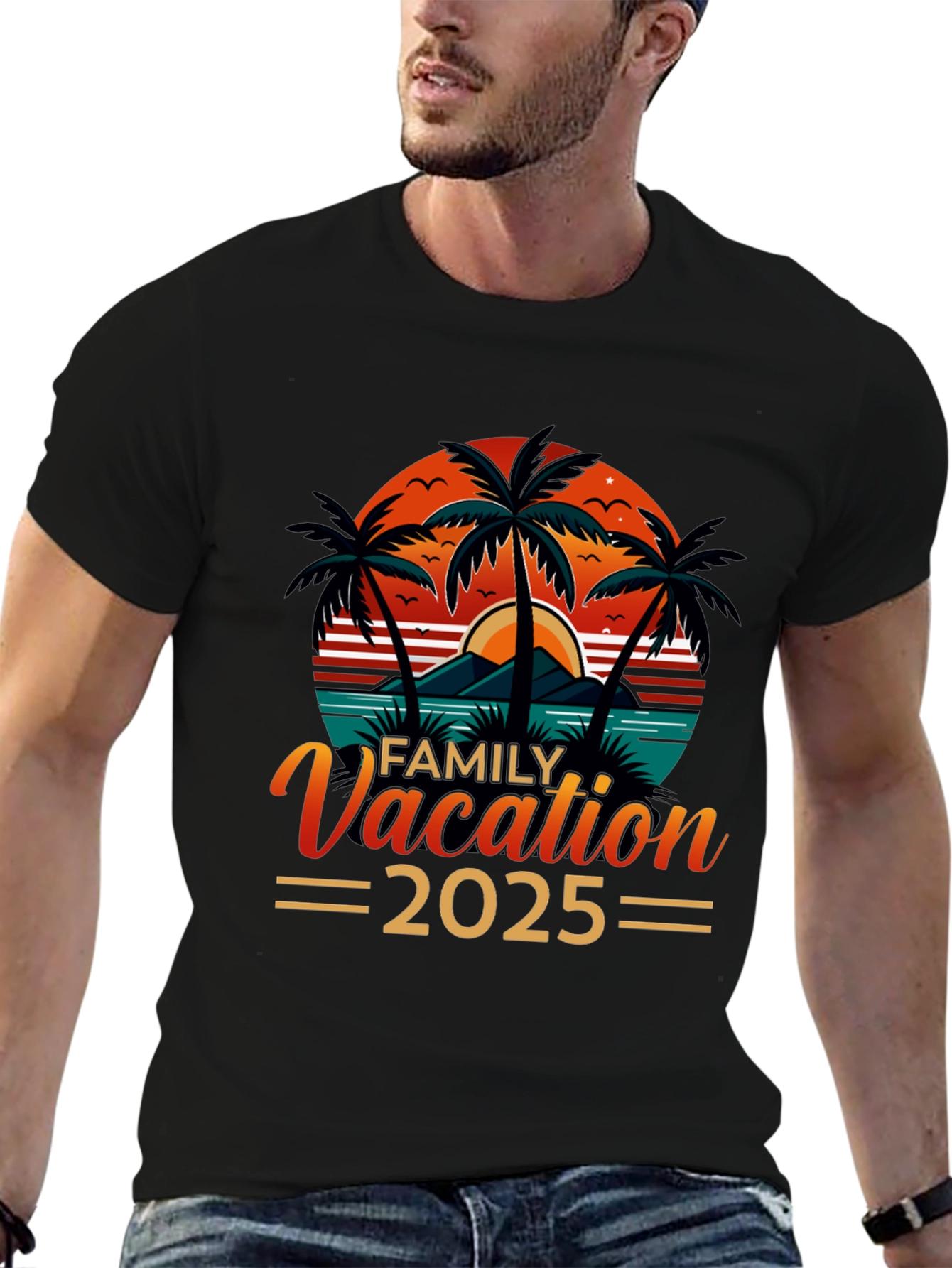 Family Vacation 2025 Black T-Shirt