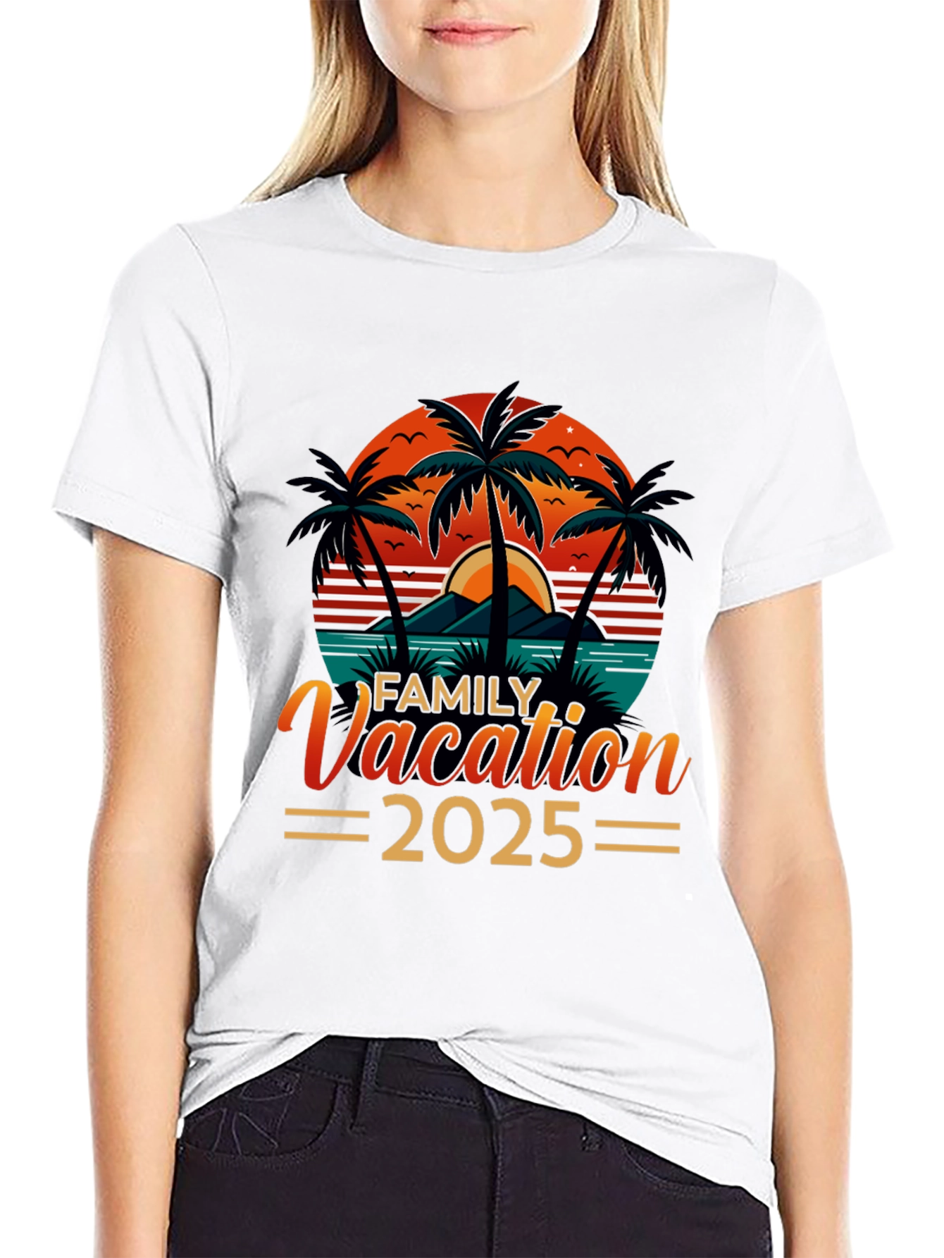 Family Vacation 2025 Black T-Shirt