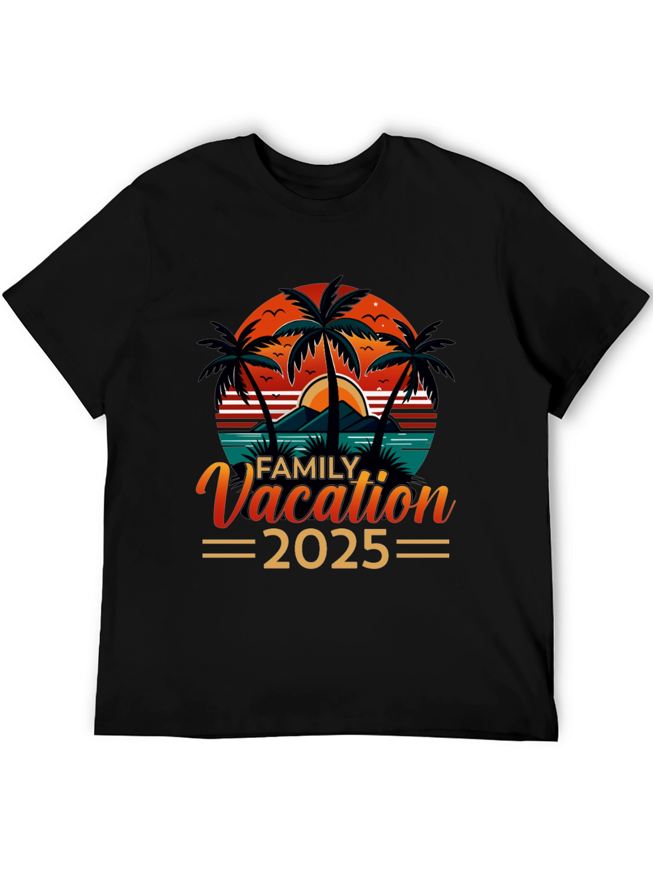 Family Vacation 2025 Black T-Shirt