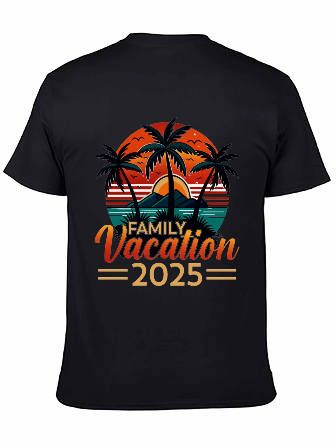 Family Vacation 2025 Black T-Shirt