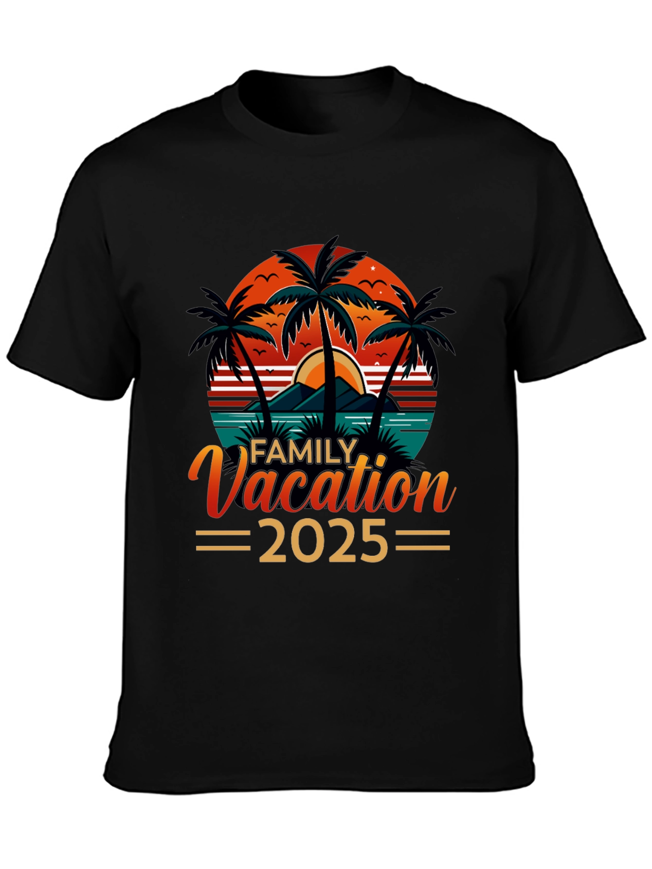 Family Vacation 2025 Black T-Shirt