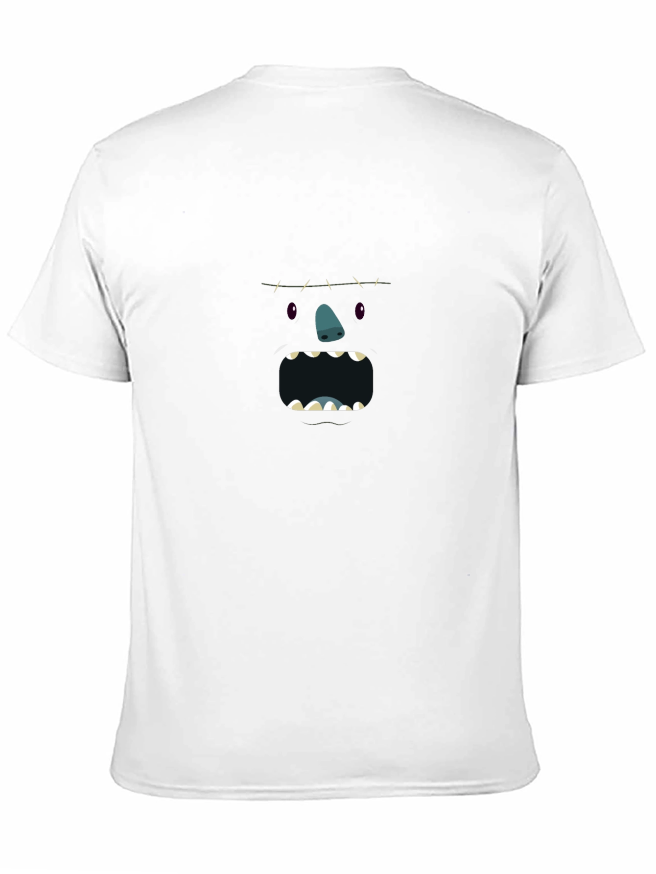 Monster Face Graphic Tee - Black Cotton T-Shirt