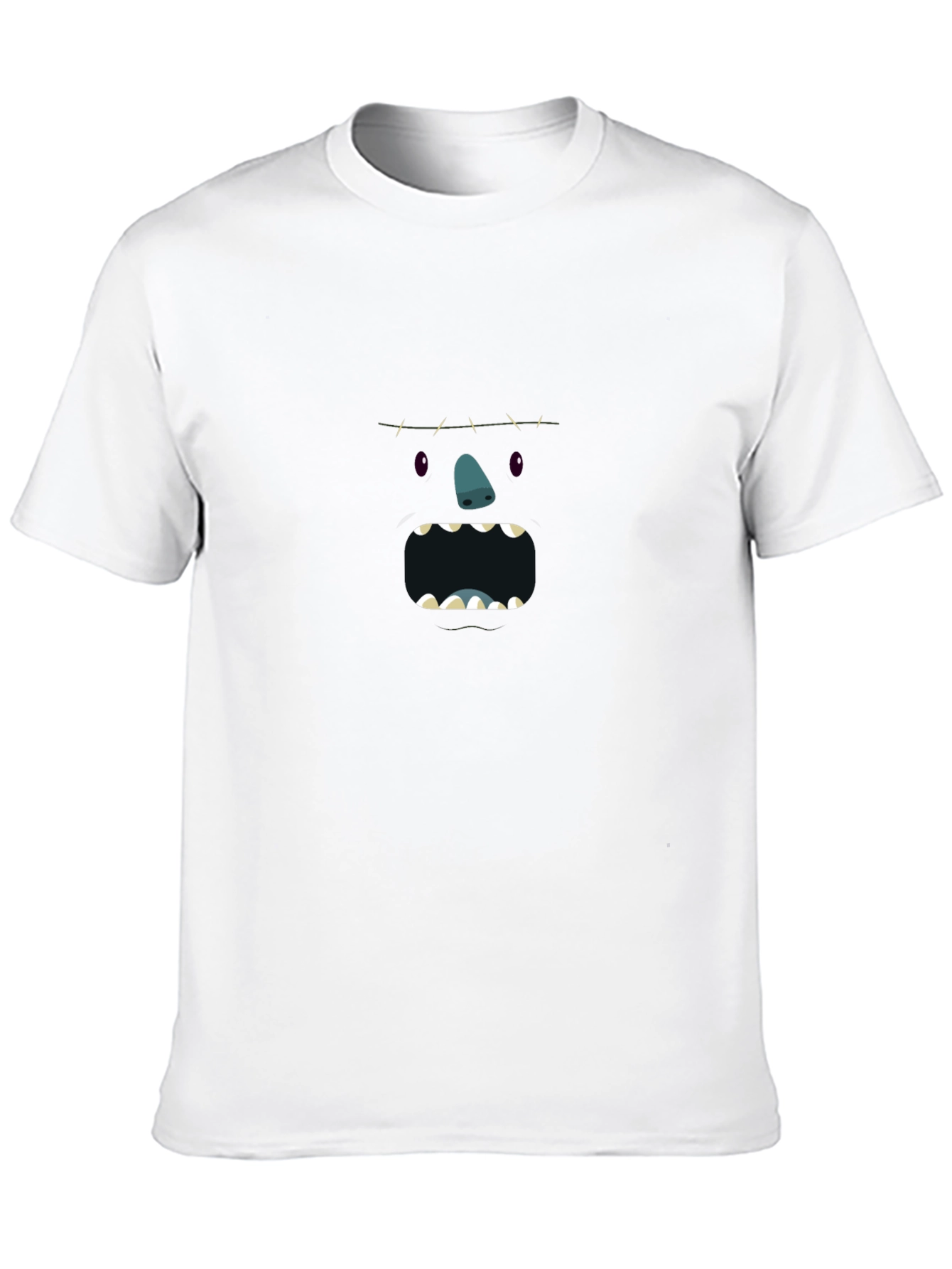 Monster Face Graphic Tee - Black Cotton T-Shirt