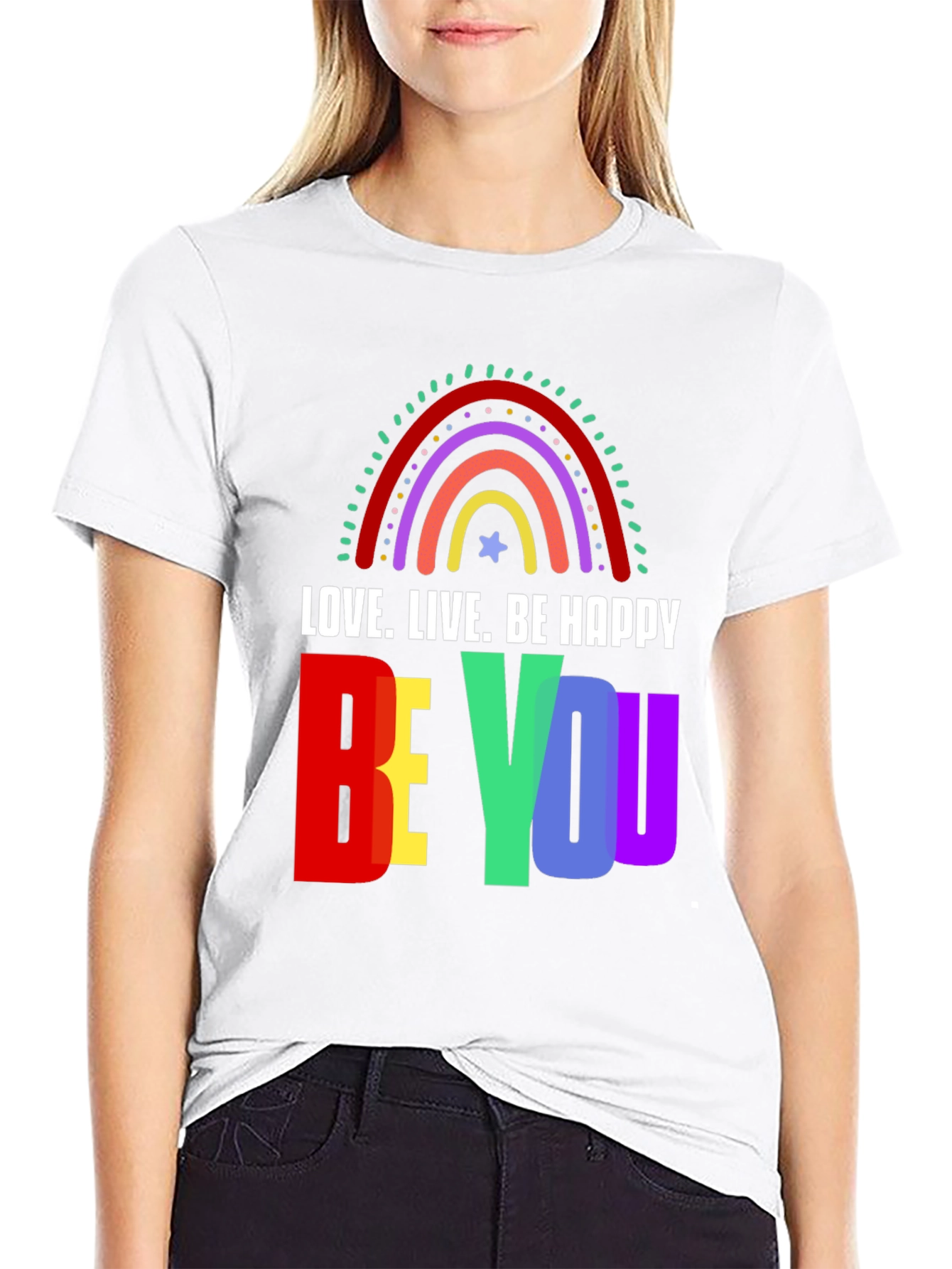 Love. Live. Be Happy - Graphic T-Shirt
