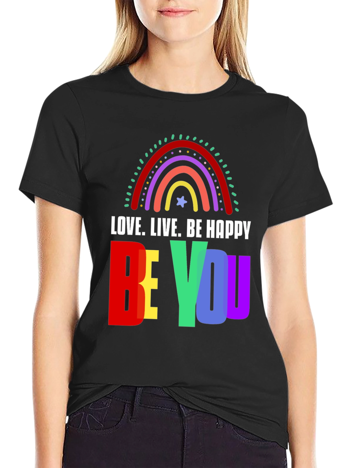 Love. Live. Be Happy - Graphic T-Shirt