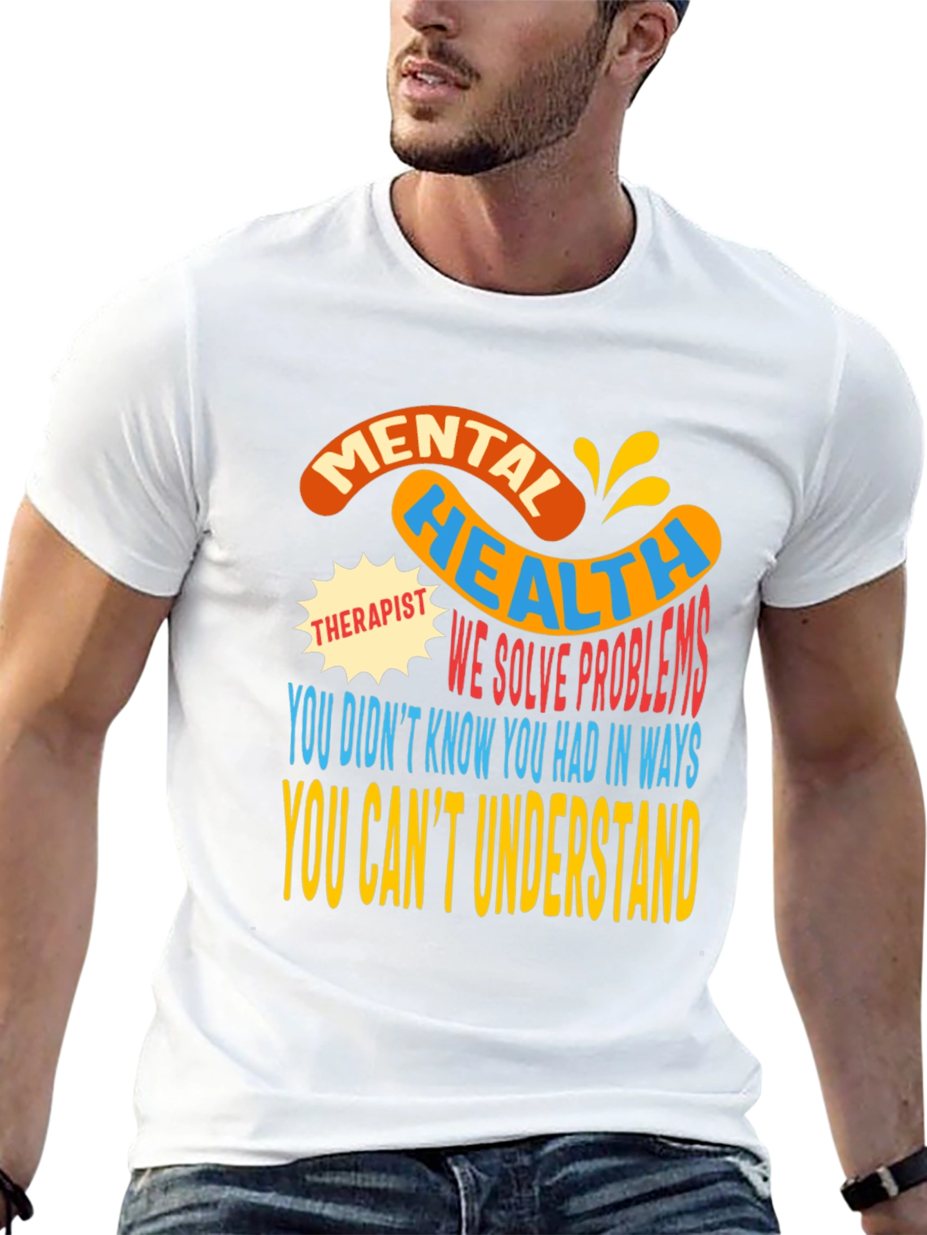 Mental Health Therapist Graphic Tee - Black T-Shirt