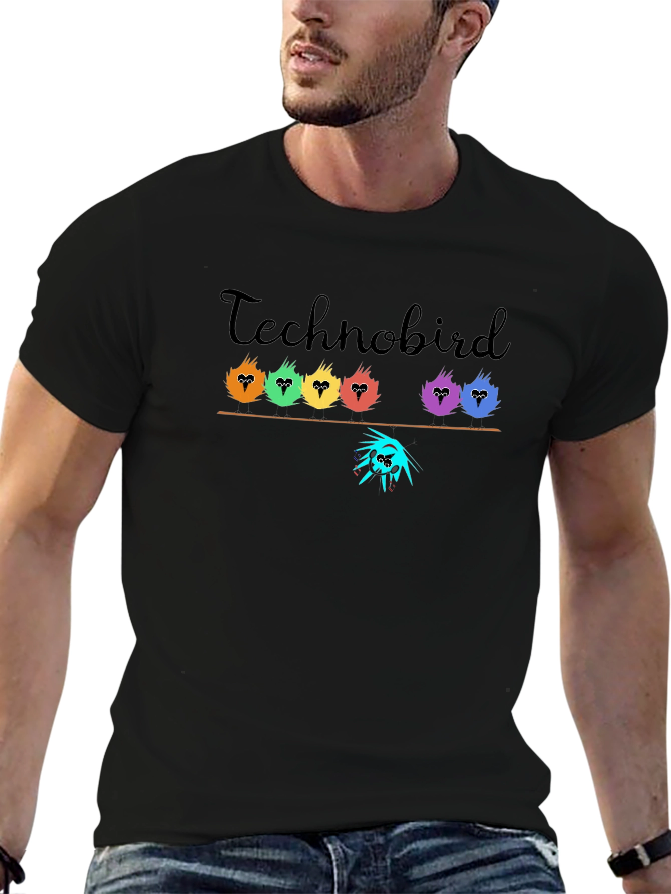 Technobird Graphic Tee - Black
