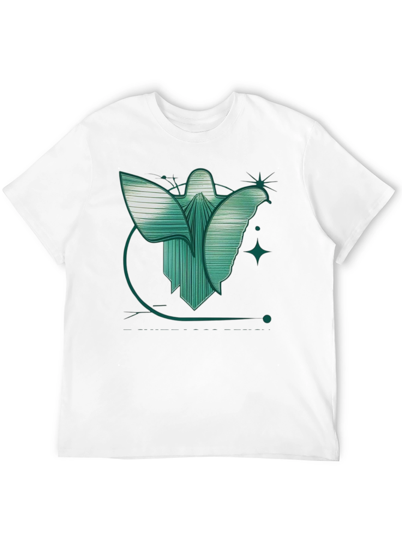 Abstract Angel Graphic Tee - Modern Design Black T-Shirt