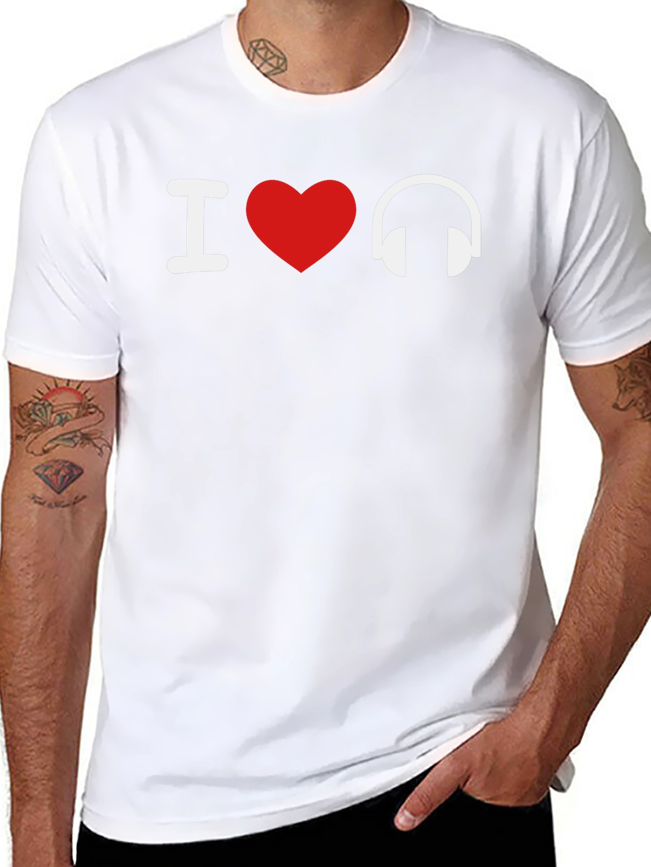 I Love Music T-Shirt - Black Graphic Tee