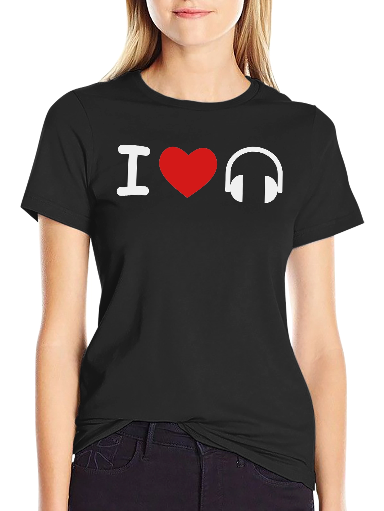 I Love Music T-Shirt - Black Graphic Tee