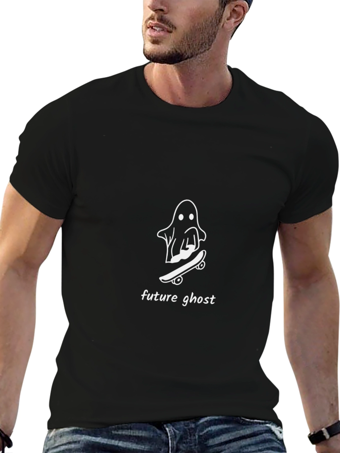 Skateboarding Ghost Graphic T-Shirt