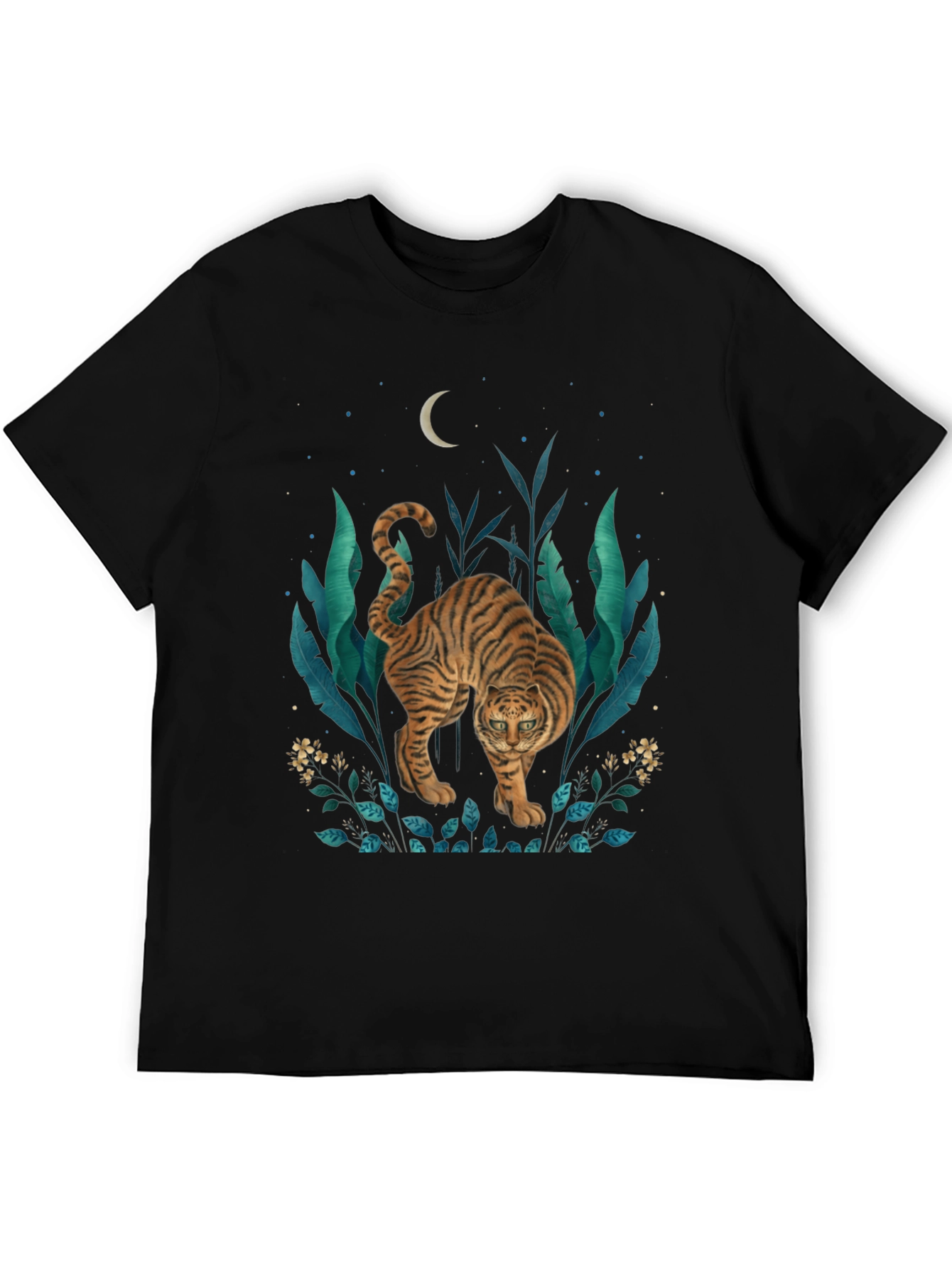 Tiger Graphic Print T-Shirt - Jungle Moon Design