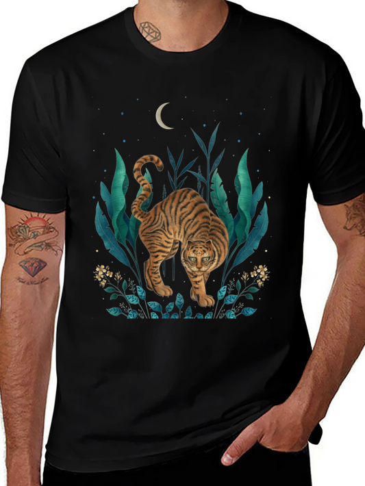 Tiger Graphic Print T-Shirt - Jungle Moon Design