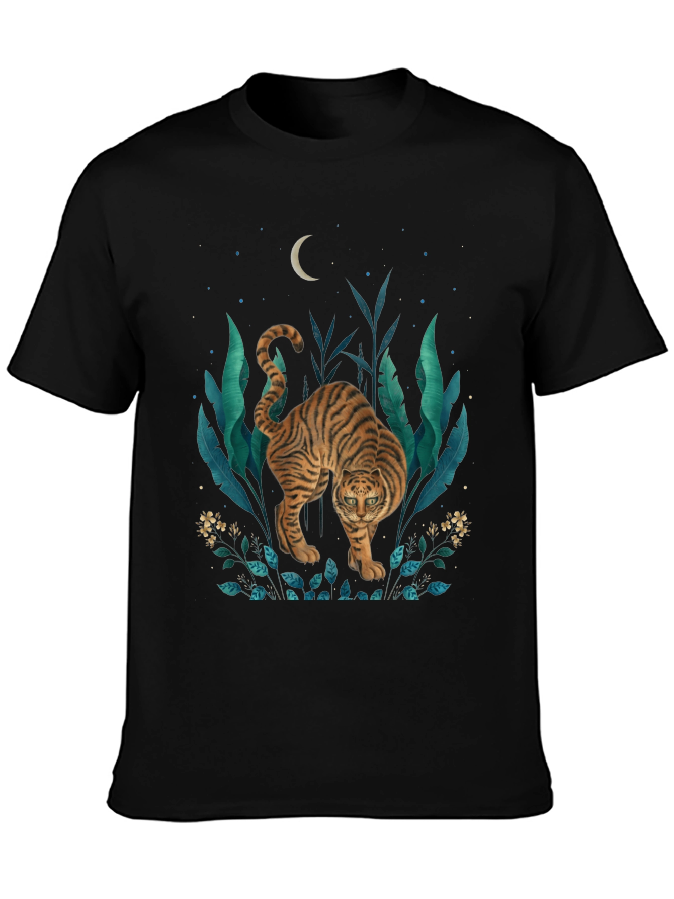 Tiger Graphic Print T-Shirt - Jungle Moon Design