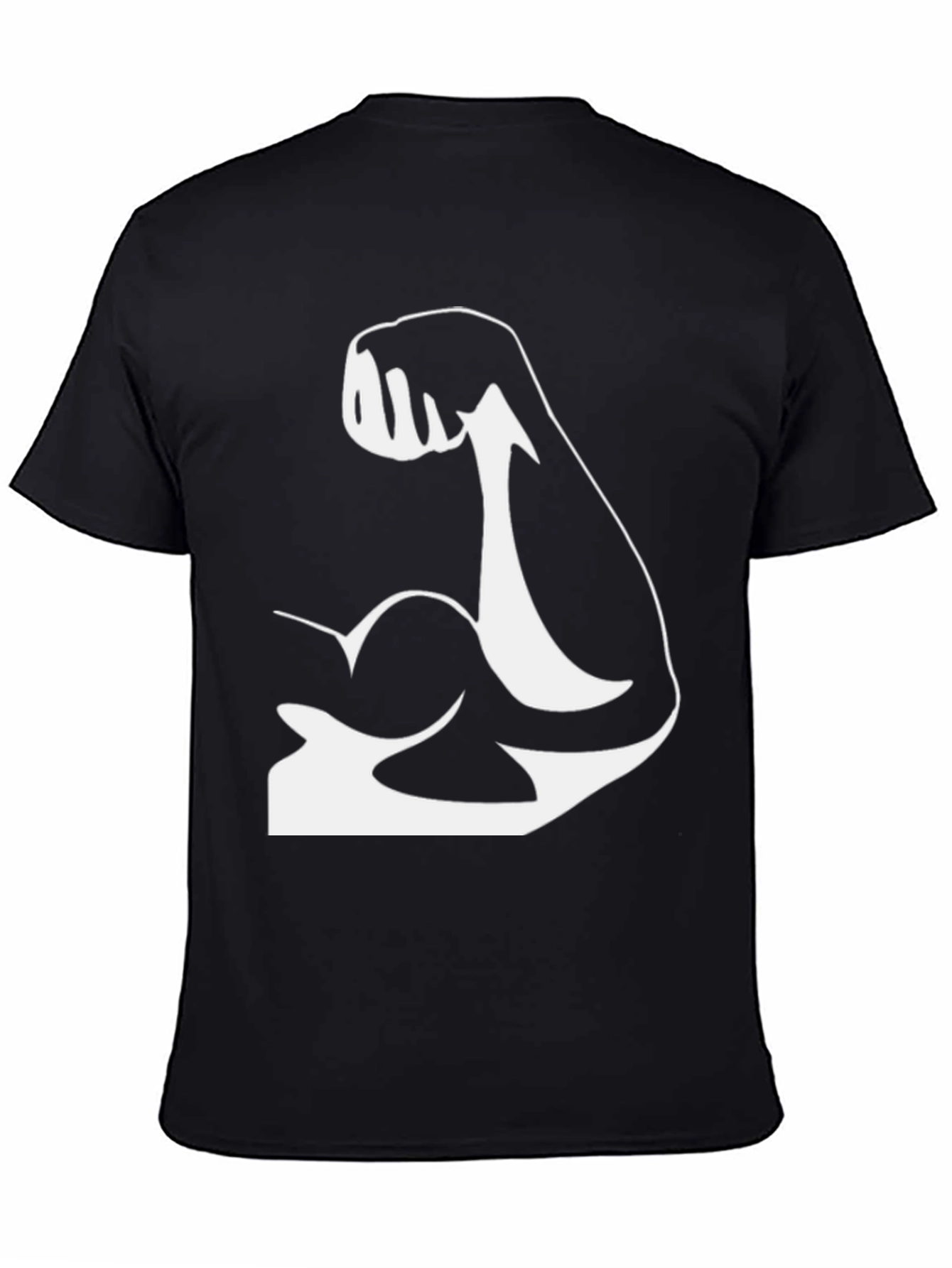 Muscle Graphic Tee - Black Cotton T-Shirt