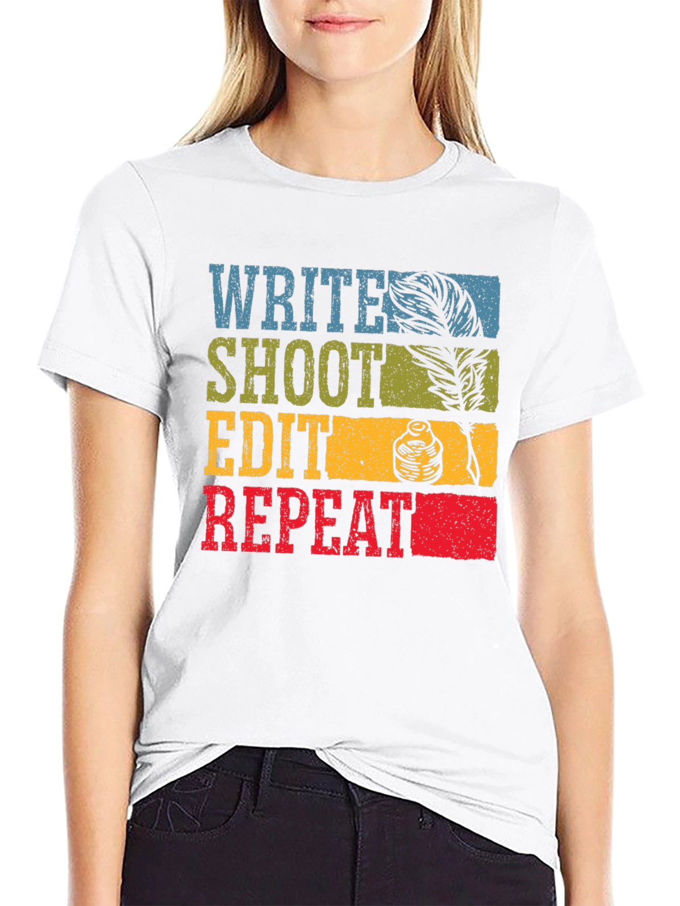 Write Shoot Edit Repeat Graphic Tee