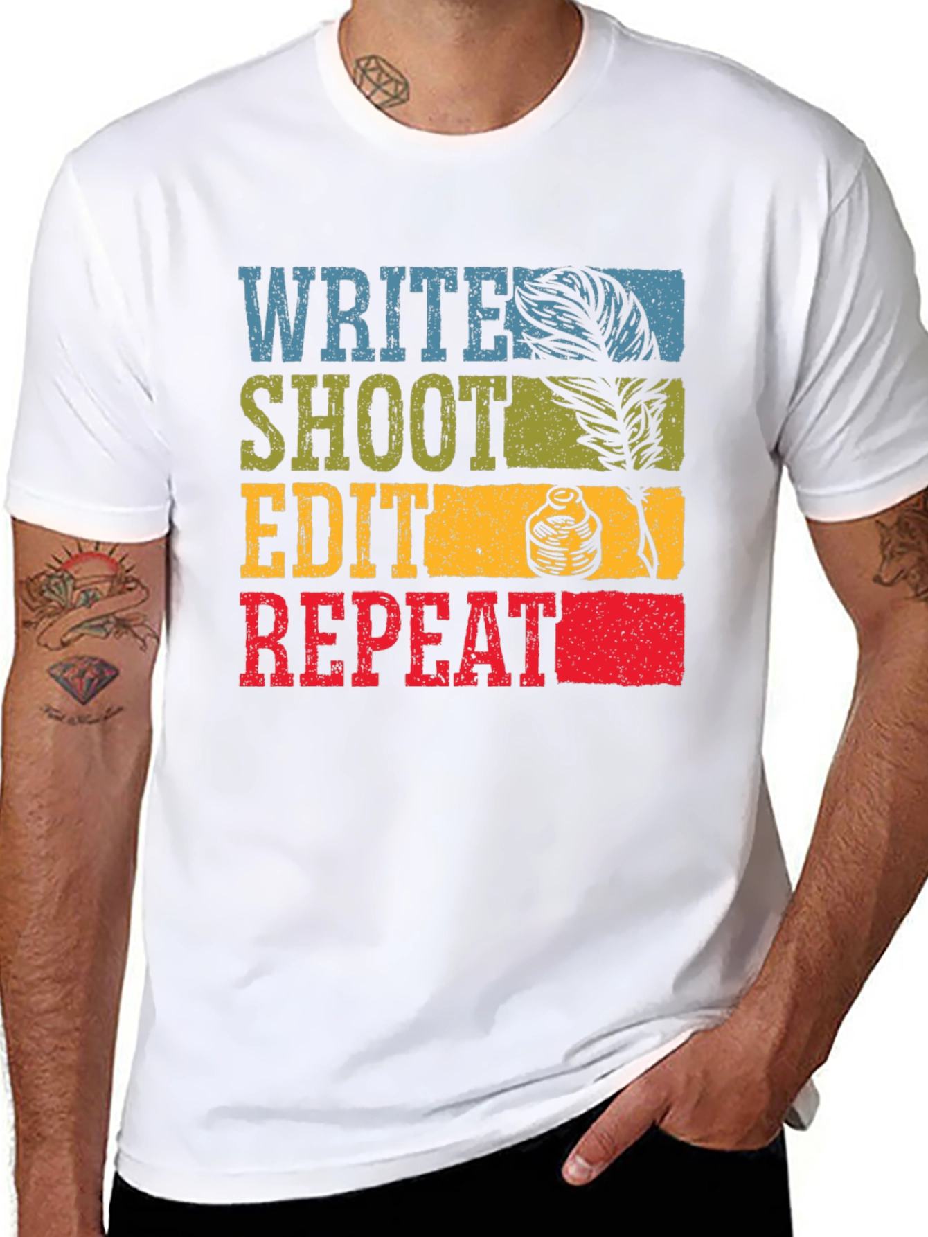 Write Shoot Edit Repeat Graphic Tee