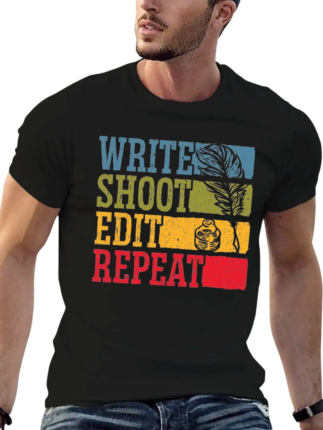Write Shoot Edit Repeat Graphic Tee
