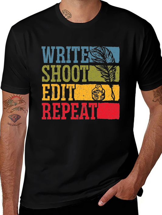 Write Shoot Edit Repeat Graphic Tee