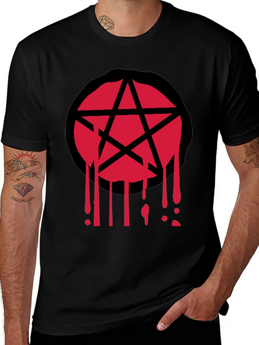 Bleeding Pentagram T-Shirt - Black Gothic Tee