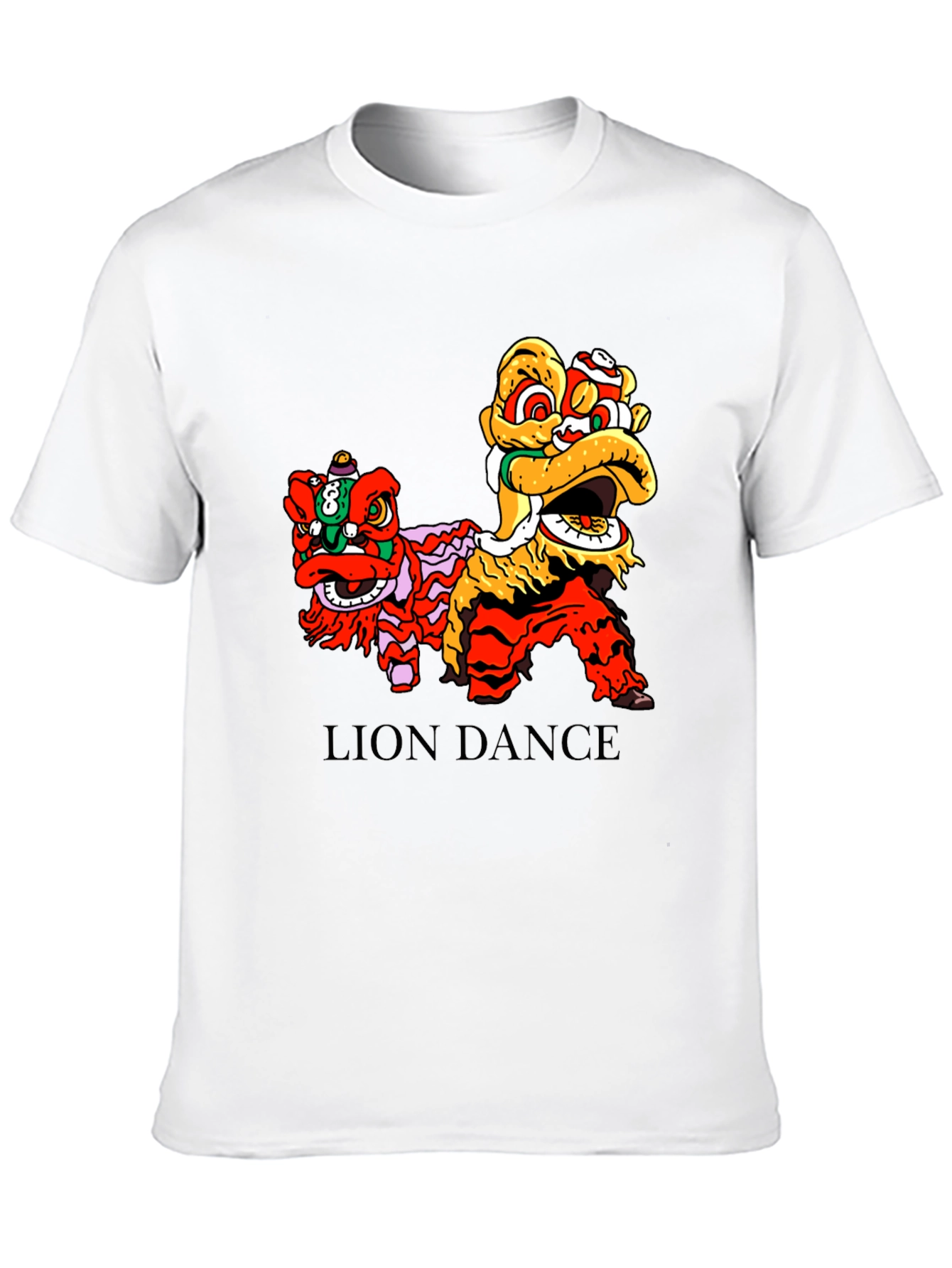 Lion Dance Graphic T-Shirt - Black