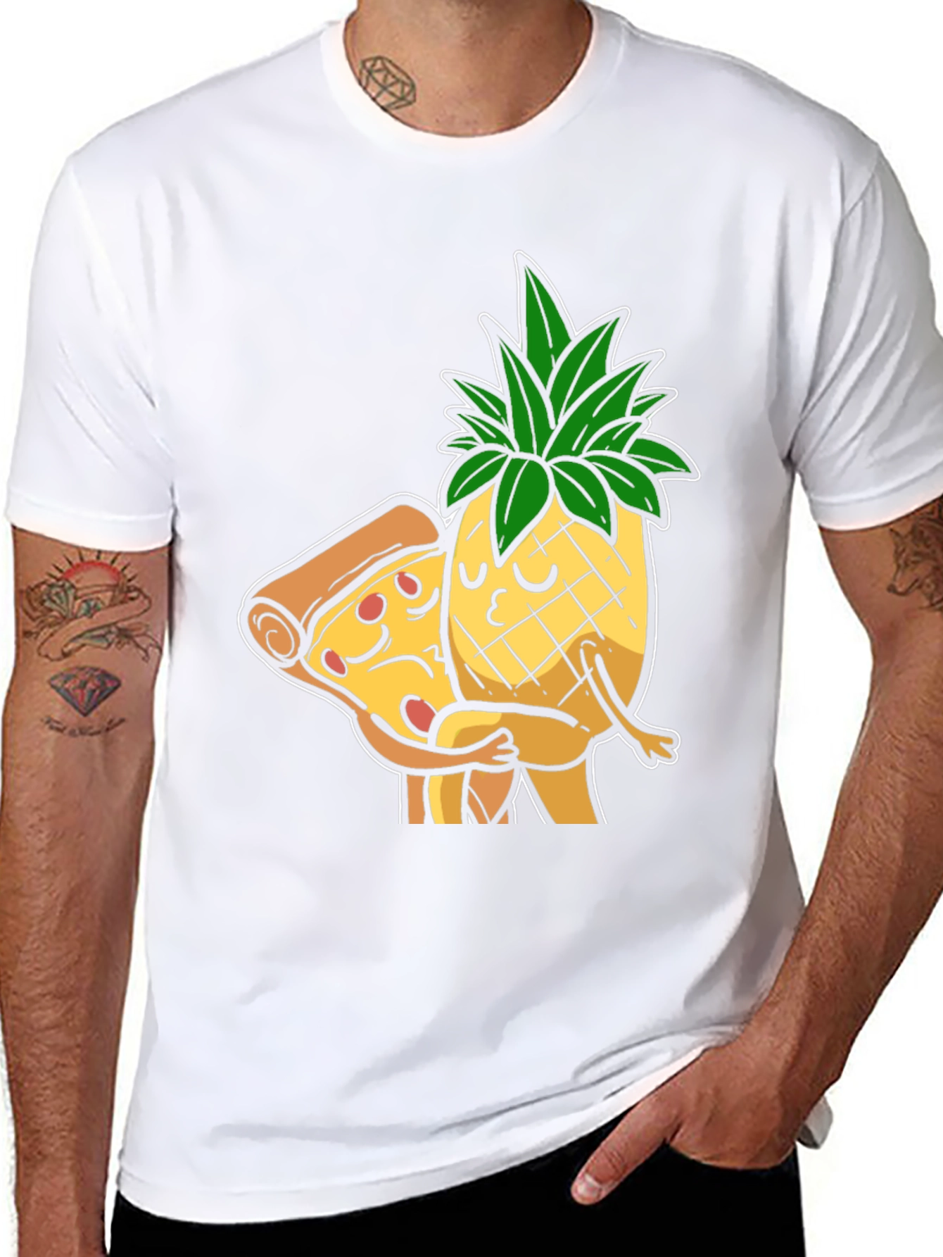 Pizza & Pineapple Hugs Graphic T-Shirt