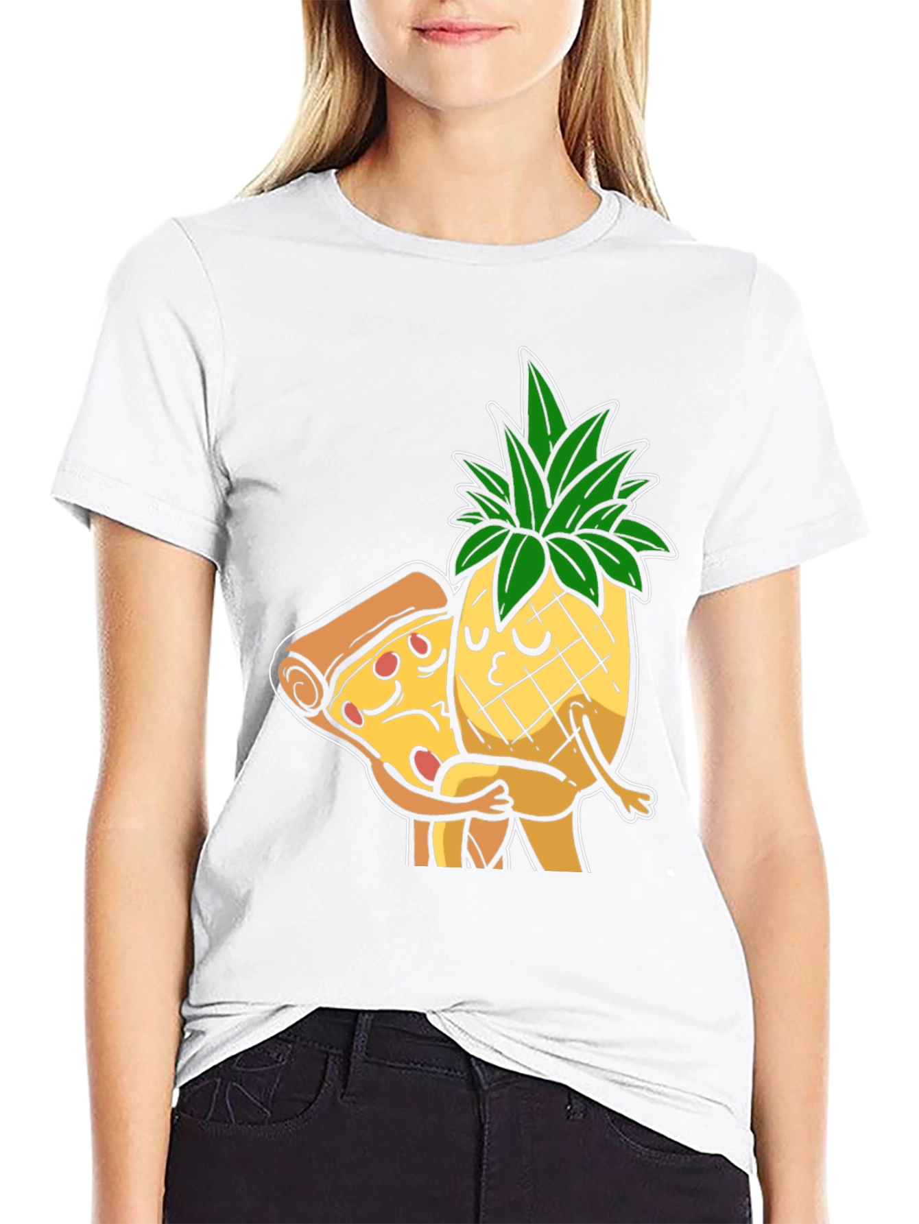 Pizza & Pineapple Hugs Graphic T-Shirt