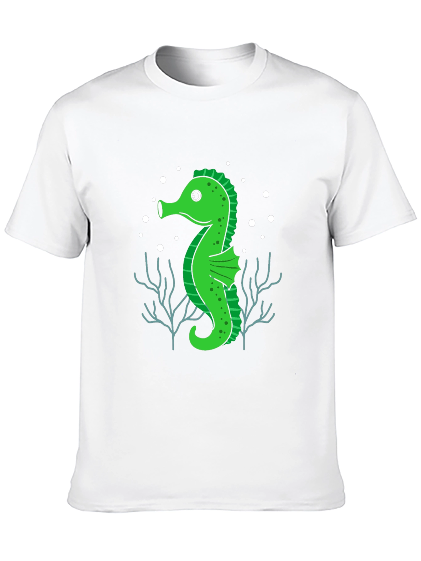 Seahorse Graphic Tee - Black Cotton T-Shirt