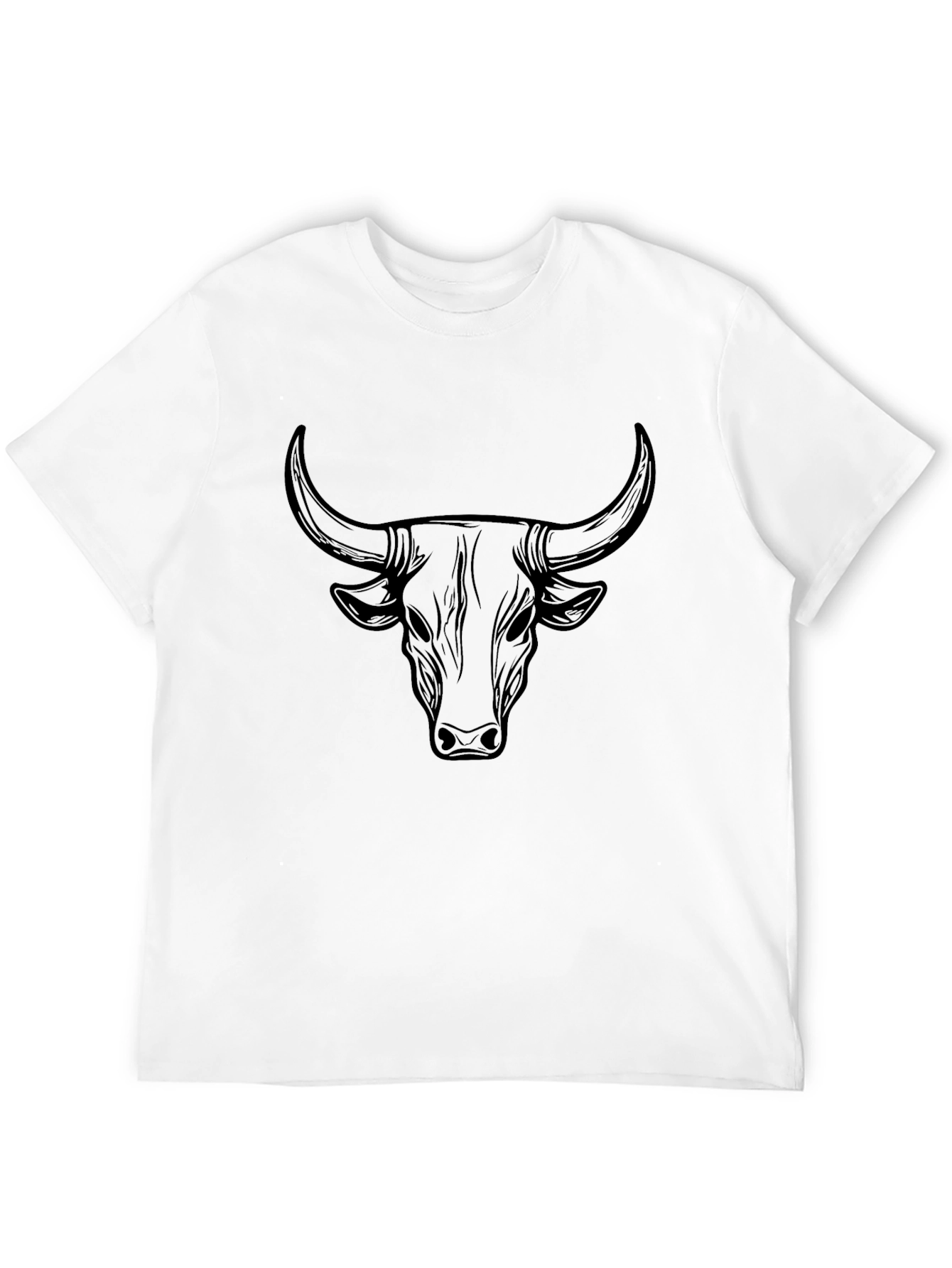Mens Black Bull Graphic T-Shirt