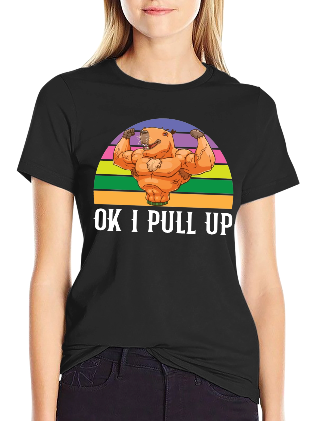 OK I Pull Up Capybara Muscle T-Shirt