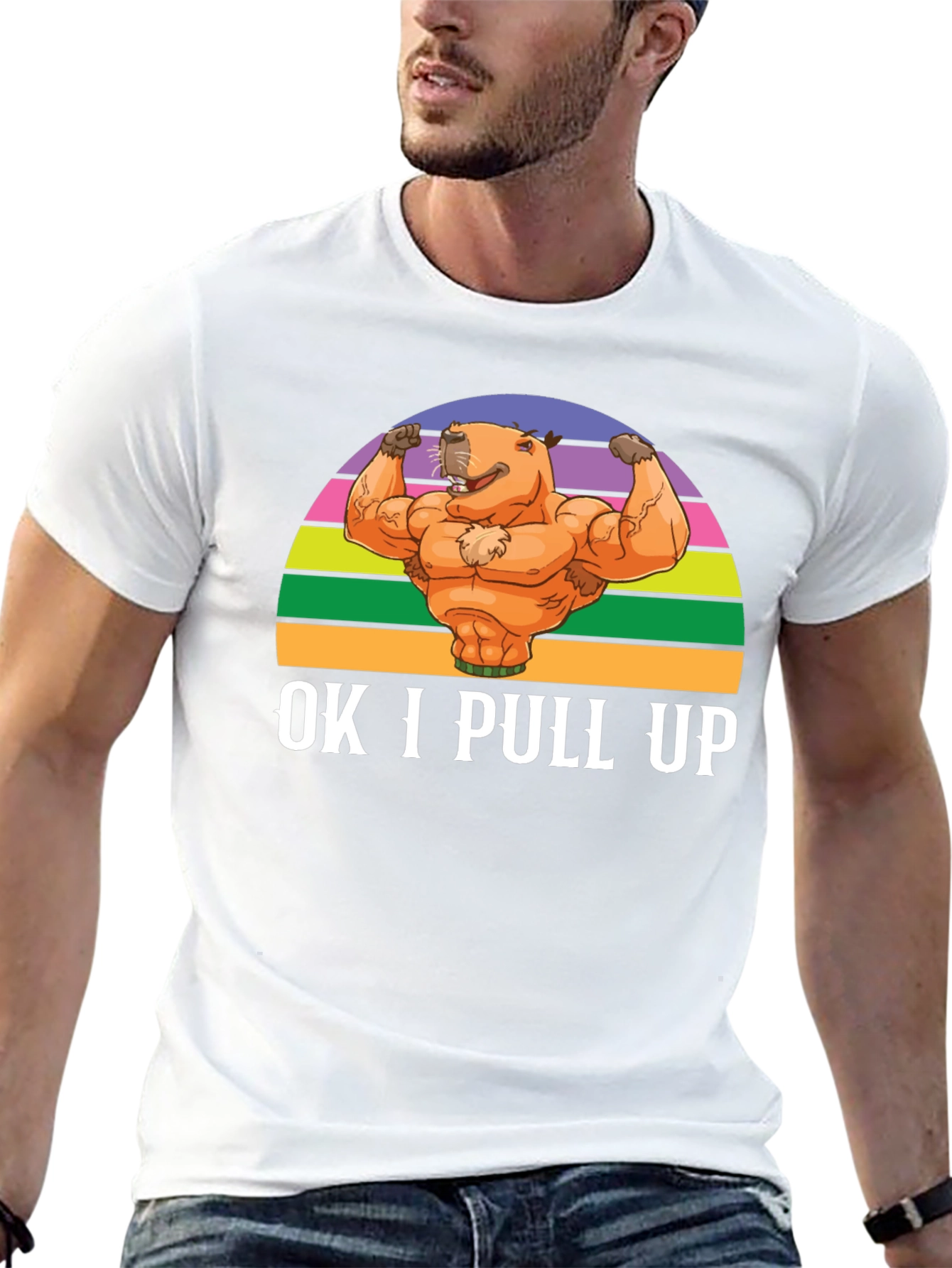 OK I Pull Up Capybara Muscle T-Shirt