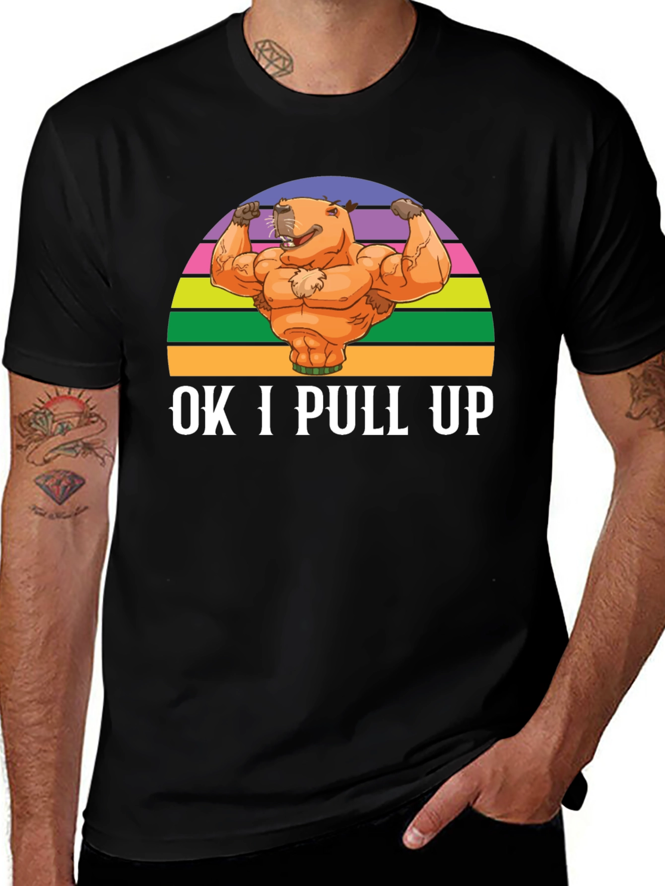 OK I Pull Up Capybara Muscle T-Shirt