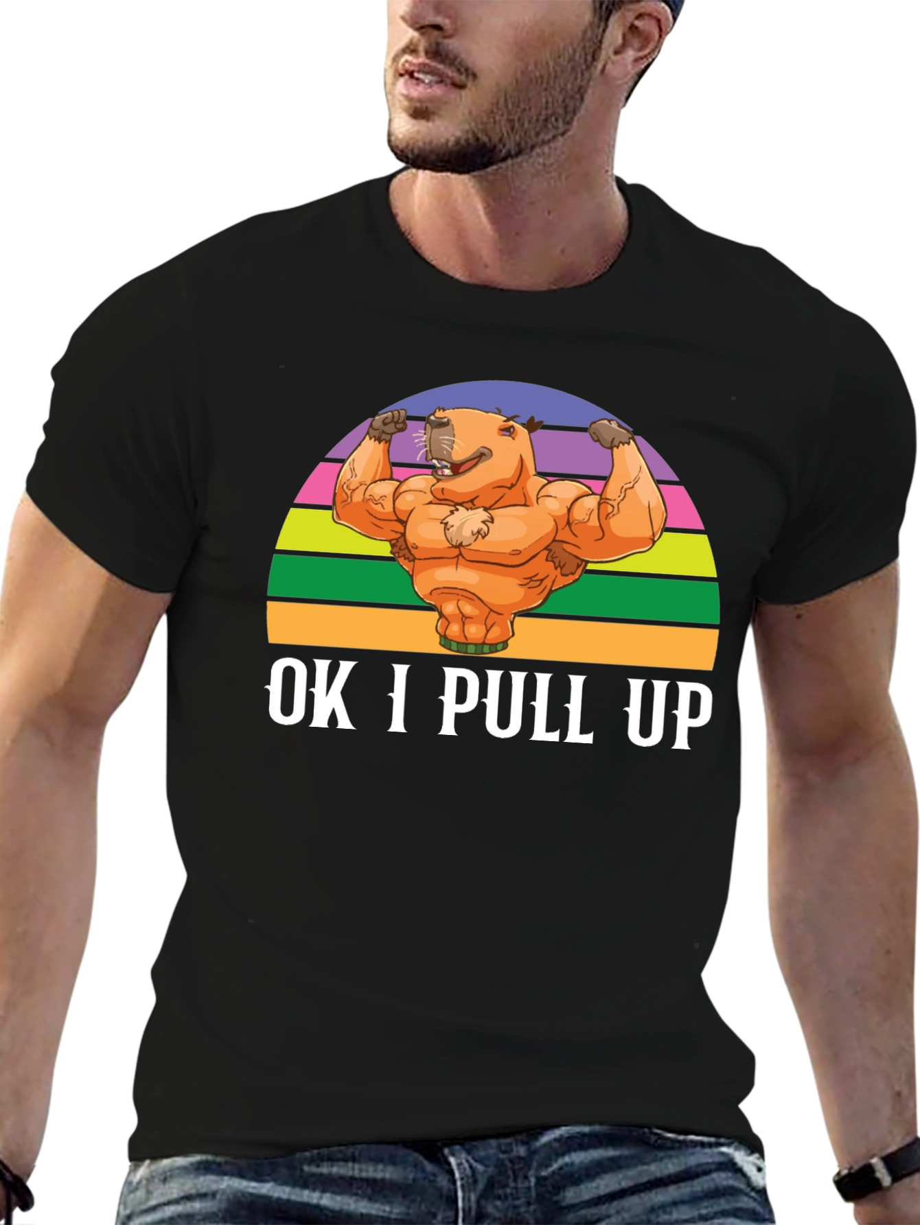 OK I Pull Up Capybara Muscle T-Shirt